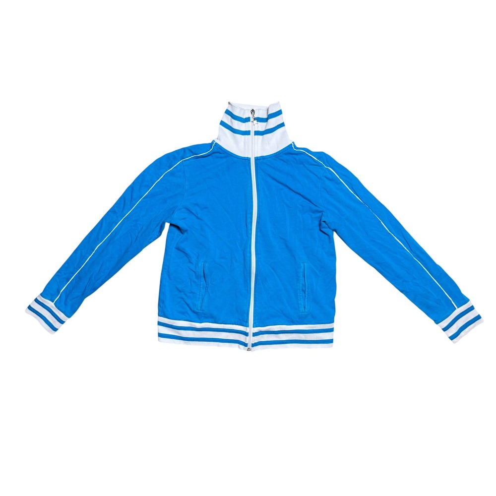 NYL New York Laundry Blue White Striped Full Zip Track Jacket